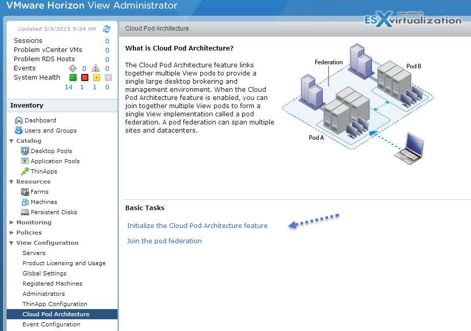VMware Horizon View 6.1 Cloud Pod Architecture enhancements