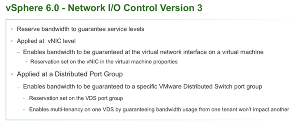 VMware vSphere 6 features - Network I/O control version 3